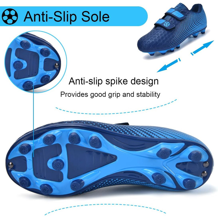 Дитячі футбольні бутси для хлопчиків та дівчаток, низькі, для тренувань та занять спорту на відкритому повітрі, унісекс, розмір 28-37, блакитні