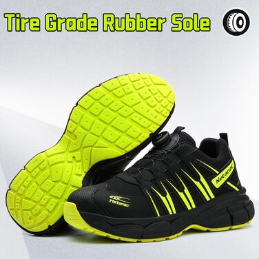 Черевики робочі чоловічі легкі, захисні черевики зі сталевим підноском, жіночі, дихаючі, зручні, широка колодка, гумова підошва, зелені, 43.5 EU