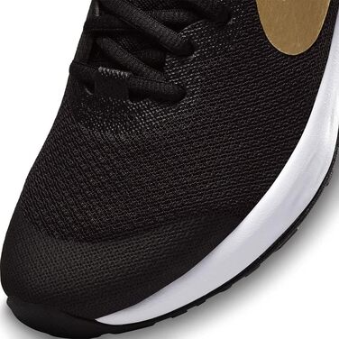 Кросівки Nike Revolution 6 NN (GS) для гімнастики, чорні з металік золотом та білим, великий розмір