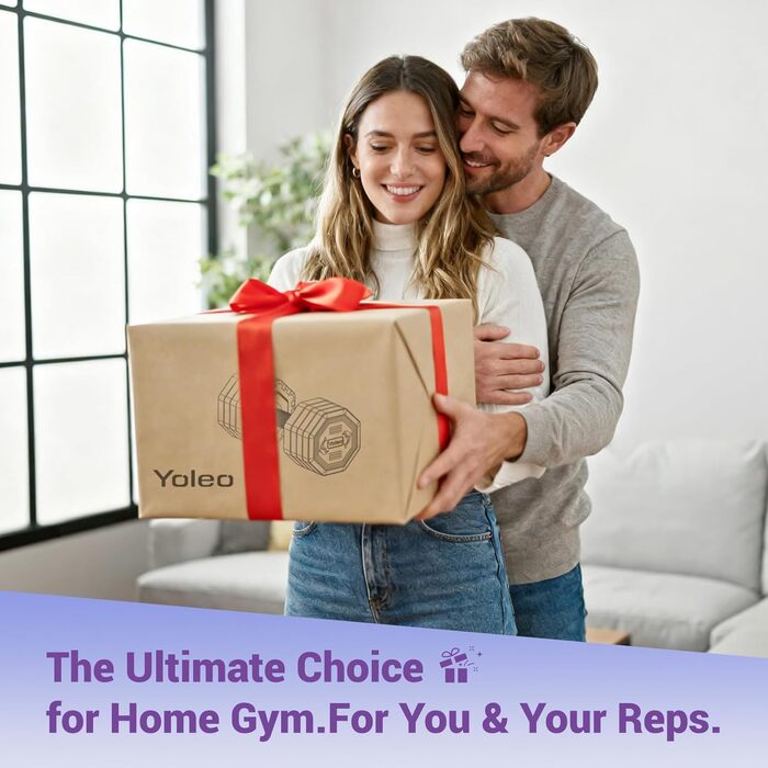 Набір гантелей Yoleo регульовані 2/4 шт. для дому, 2 кг, 3 кг, 4 кг, 5 кг, з м'яким TPR-покриттям, фіолетовий