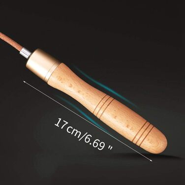 Стрибкове канат зі шкіри з дерев'яною ручкою, 2.4 м, аксесуар для фітнесу