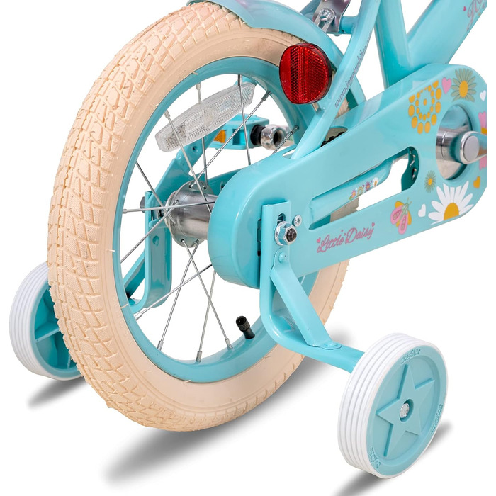 Дитячий велосипед JOYSTAR Little Daisy 12/14/16 дюймів для дівчаток 2-7 років з додатковими колесами, кошиком і стрічками