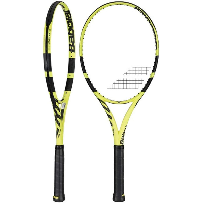 Тенісна ракетка Babolat Pure Aero, без струн, жовто-чорна, розмір ручки 4 1/2