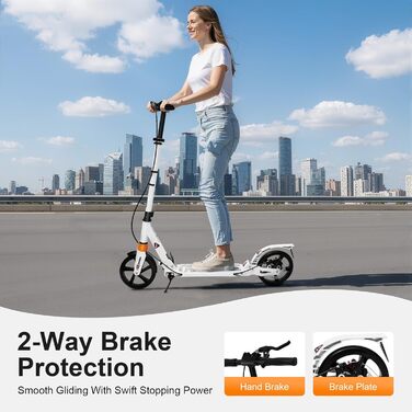 Міський самокат Cityroller: складний, з гальмом та амортизацією, регульована висота, для дорослих та дітей