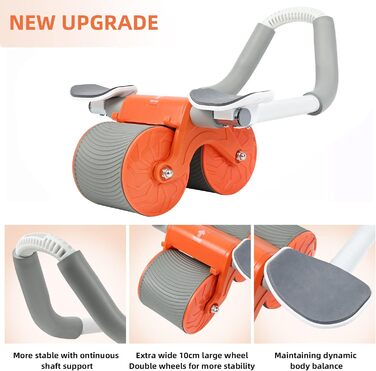 Ролик для пресу FORMIZON з підтримкою ліктів, тренажер для пресу з подвійними колесами та автоматичним відскоком, для тренування корпусу вдома