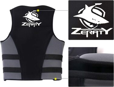 Жилет для плавання Zeraty: чорний, XL - для дорослих, каякінг, веслування, водні види спорту