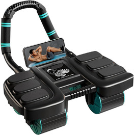 Ролик для пресу на 4 колесах - тренажер для кора з автоматичним відскоком, підтримка ліктів, для дому та фітнесу