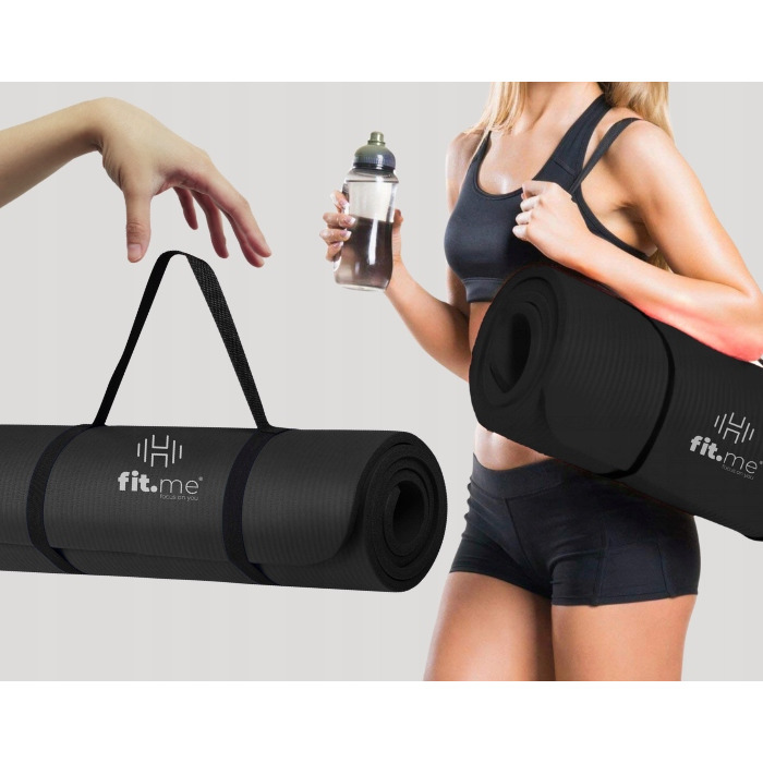 Килимок для фітнесу Fit.Me, 182 см x 60 см, чорний