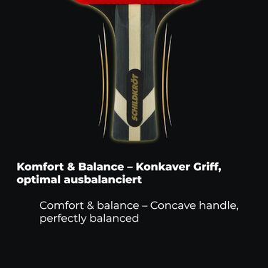 Ракетка для настільного тенісу Schildkröt Carbon Power — атакувальна карбонова ракетка з сертифікованими накладками ITTF для аматорів та професіоналів