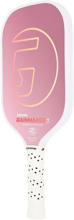 GAMMA Rainmaker - ракетка для піклболу: легка, велика зона удару, карбонове покриття з мікроперлин для обертання та контролю, демпфуючий грип, регульована вага, 6 кольорів (рожевий)