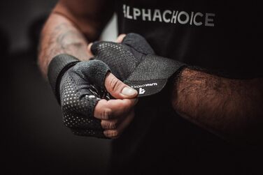 Фітнес рукавички Alphachoice для жінок та чоловіків з захистом зап'ястя - тренувальні рукавички для силових тренувань, бодібілдингу, важкої атлетики | Чорний, сірий, рожевий, камуфляж, L