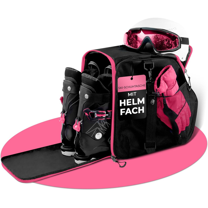 Чохол для лижних черевиків STYNGARD Zermatt з відділенням для шолома та аксесуарів, 40 л, чорно-рожевий