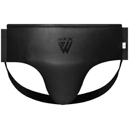 Захисний ракушак WFX для єдиноборств (MMA, BJJ, Muay Thai), шкіряний еластичний джокстрап, чорний, розмір XL