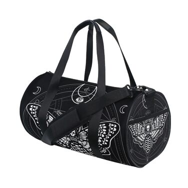 Складана дорожня сумка ALAZA для жінок та чоловіків — універсальна спортивна сумка для подорожей, кемпінгу, йоги та плавання, з плечовим ременем та ручкою, принт Totenköpfe 230, один розмір