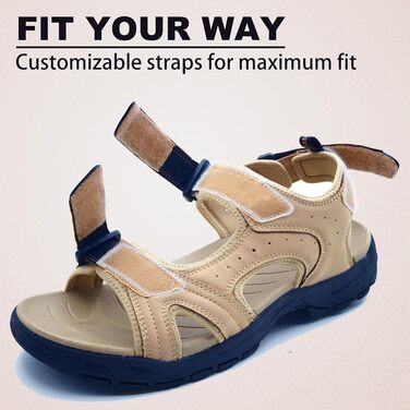 Чоловічі сандалі ARRIGO BELLO для трекінгу та пляжу, на липучці, колір світло-коричневий, розмір 46 EU