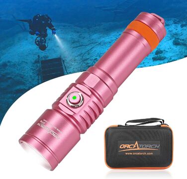 Ліхтар підводний LED Orcatorch DC710, 3000 люмен, USB-C, IP68, 150м, рожевий