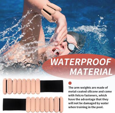 Набір манжет на зап'ястя для плавання та фітнесу, 1 кг, регульовані, для жінок