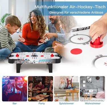 Airhockey стіл DREAMADE 42 дюйми з LED-рахунком та аксесуарами для дітей та дорослих