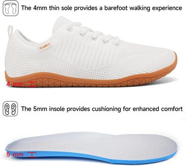 Geweo Взуття для пішохідних прогулянок без шкарпеток для жінок та чоловіків. Легкі дихаючі кросівки з широкою передньою частиною та Zero-Drop підошвою. Розміри 37-47.