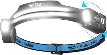 Налобний ліхтар акумуляторний Smiling Shark, 2 шт. Суперяскравий LED налобний ліхтар з регулюванням світла, датчиком руху, 2400 mAh, 5 режимів. Для бігу, походів, кемпінгу.