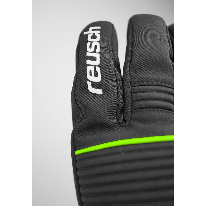 Reusch Унісекс зимові лижні рукавички Crosby R-tex XT, водонепроникна мембрана, теплі спортивні рукавички для сноуборду і катання, чорні/неоново-зелені, розмір 8