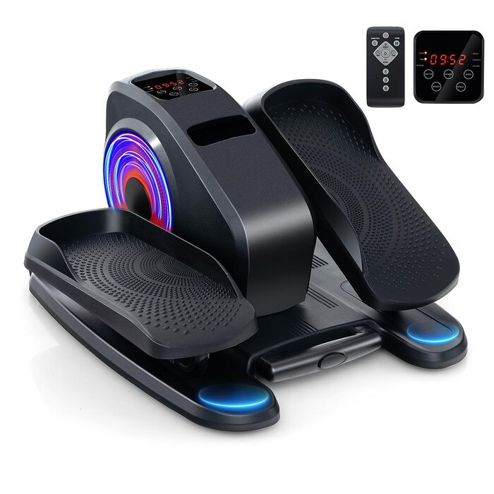 Еліптичний тренажер COSTWAY Mini під стіл, електричний з LED-дисплеєм та пультом, для дому, портативний, червоний