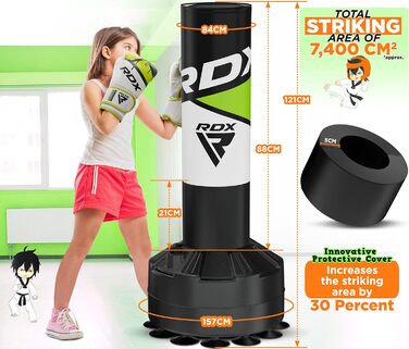 Дитяча боксерська груша RDX 4FT з тренувальними рукавичками, для боксу, ММА, кікбоксингу, муай-тай, вільностояча, з присоскою, синя