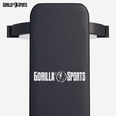 GORILLA SPORTS® Силова лава для жиму, до 400 кг, гумові ніжки, чорна — універсальна фітнес-лава для тренувань вдома, пресу та жиму лежачи