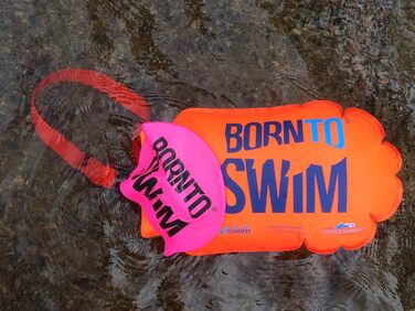 BornToSwim універсальна суха сумка та плавальна буй для відкритої води, для дорослих, помаранчева, 64×30 см, міцний матеріал, для плавців і тріатлоністів