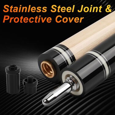 AKLOT Більярдний кий 3-в-1, 58 дюймів, з канадського клена, 19 oz, з можливістю регулювання ваги до 20/21 oz, з чохлом