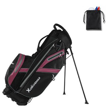 Легкий гольф-мішок Standbag з 8 відділеннями для чоловіків та жінок, преміум-якість, з дощовим чохлом, кишенькою для охолодження та комплектом аксесуарів (червоний/Ausflug, однотонний (Getaway Solids))