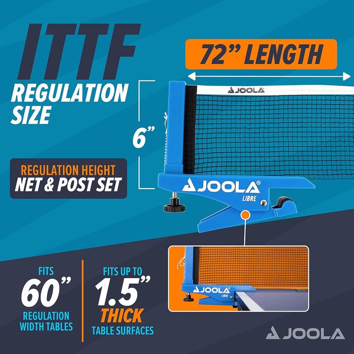 JOOLA сітка для настільного тенісу LIBRE OUTDOOR, для вуличного тенісного столу, затискач, регулювання висоти, для аматорів