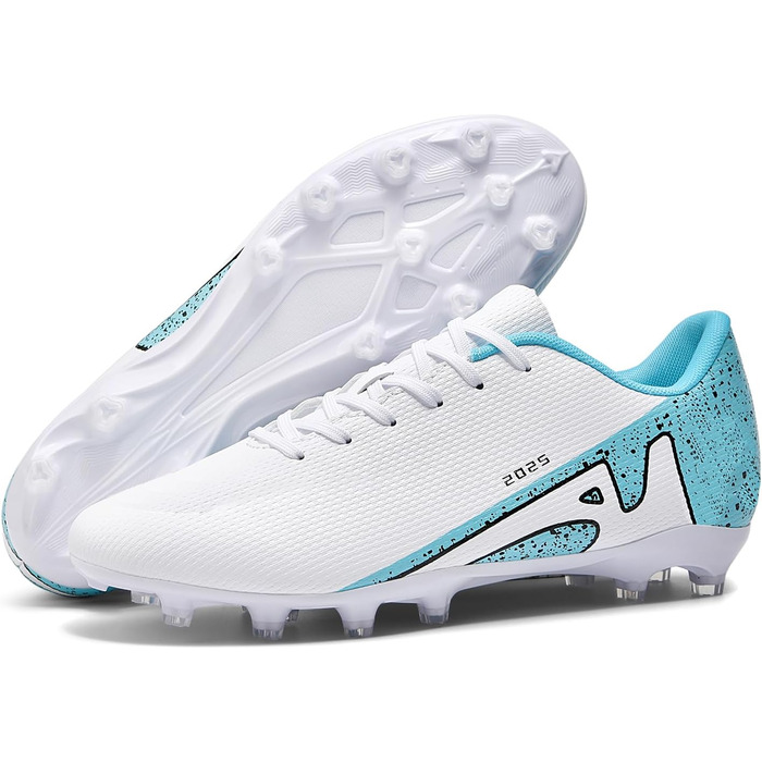 Футбольні бутси KUUK для штучного покриття та залу: чоловічі, дитячі, для тренувань та гри, AG, FG, TF, білі, 42 EU