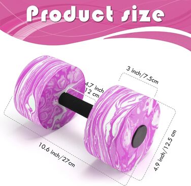 Гантелі для аквафітнесу Jellydog, 2 шт. - EVA, для плавання, фітнесу, водяних вправ, рожеві