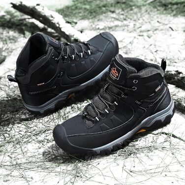 Чоловічі зимові черевики AX BOXING: утеплені, для ходьби та трекінгу, розмір 41-46 EU, колір світло-чорний