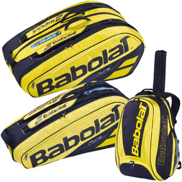 Тенісна сумка Babolat RH X12 Pure Aero для дорослих, унісекс, жовто-чорна, багатофункціональна, універсальний розмір
