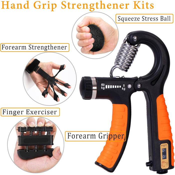 Набір для тренування сили кисті та передпліччя Griffkrafttrainer (5 шт., помаранчевий)