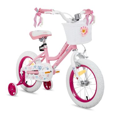 JOYSTAR Fairy - дитяче велосипед 16 дюймів для дівчаток 5-7 років з корзиною та стабілізатором, рожевий