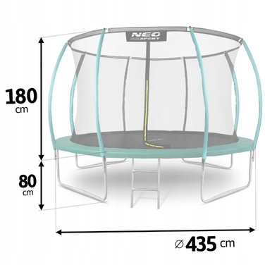 Садовий батут Neo-Sport 14ft/435см з внутрішньою захисною сіткою