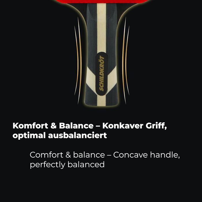 Ракетка для настільного тенісу Schildkröt Carbon Power — атакувальна карбонова ракетка з сертифікованими накладками ITTF для аматорів та професіоналів