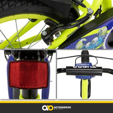 Дитяче велосипед Actionbikes Turbo 12/16 дюймів - V-Brake гальма, захистники, для дівчаток та хлопчиків (2-7 років)
