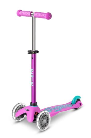 Самокат дитячий Micro Deluxe Kinder Scooter з регульованим кермом та підсвіткою коліс, лавандовий