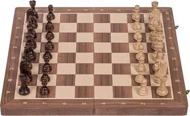 Шахова дошка та фігури Staunton №6 Square Pro, дерево горіх, шаховий набір