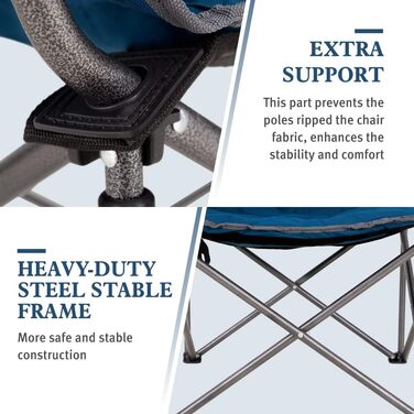 Крісло для кемпінгу High Point Sports Moon Chair XXL: широке, розкладне, до 150 кг, для відпочинку на природі та вдома