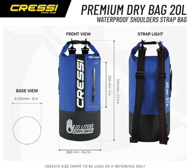 Водонепроникний мішок CRESSI Unisex, 20 літрів, чорний/синій, біколорний