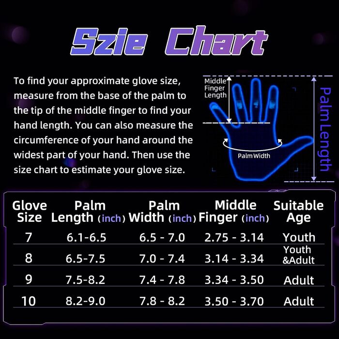 Воротарські рукавички WVVOU для чоловіків та підлітків, високопродуктивні дитячі рукавички з 5 знімними пальцями-захисниками, футбольні рукавички з 4 мм липкого латексу на долоні (фіолетовий, розмір 9)