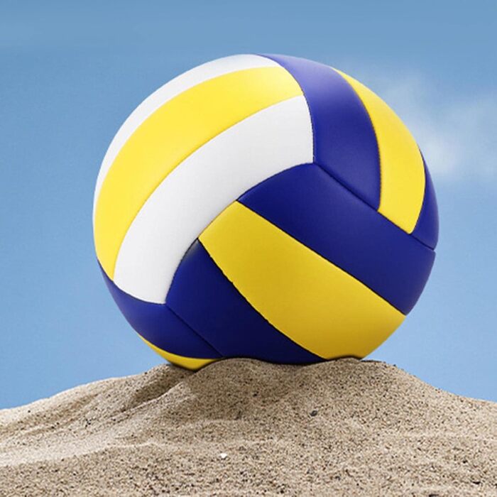 Волейбольний м'яч Perfeclan Standard 5 для залу, басейну, активного відпочинку. Синій, жовтий, з помпою