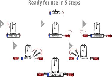 Велосипедний багажник EUFAB CROW BASIC для 2 велосипедів (E-bike), на фаркоп, частково зібраний, чорний