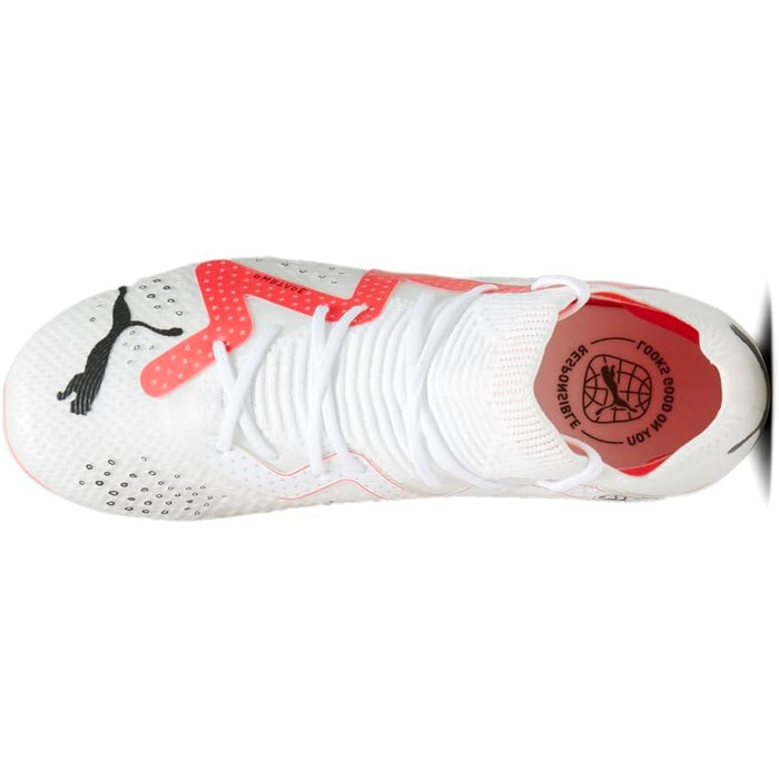 Дитячі футбольні бутси PUMA Future Pro FG/AG для підлітків (2 Little Kid, білий, чорний, Fire Orchid)