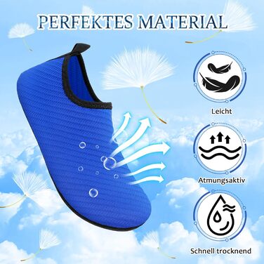 Чоловічі та жіночі аквашузи для плавання та водних видів спорту, легкі, швидковисихаючі, з антиковзким покриттям, блакитна лінія, 42/43 EU